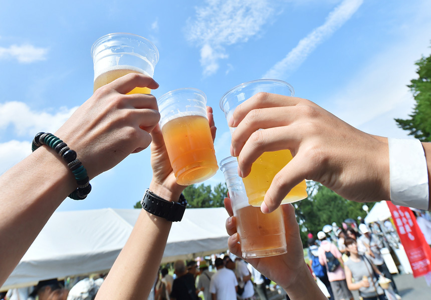 ビールで乾杯