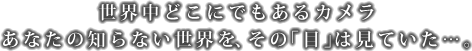世界中どこにでもあるカメラあなたの知らない世界を、その「目」は見ていた…。