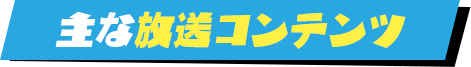 主な放送コンテンツ