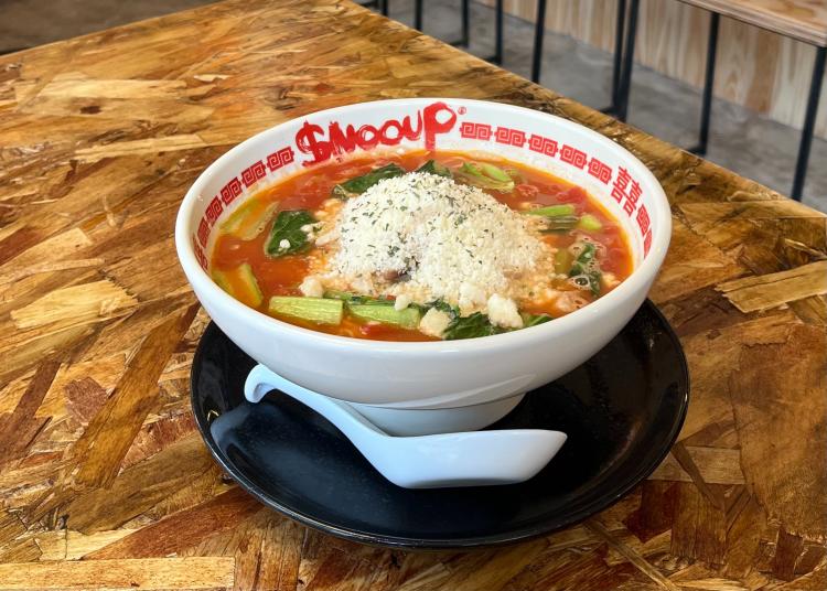 【まち歩き】『$nooup（スヌープ）天神店』まるでトマトパスタ!? 罪悪感なく通えるラーメン屋！