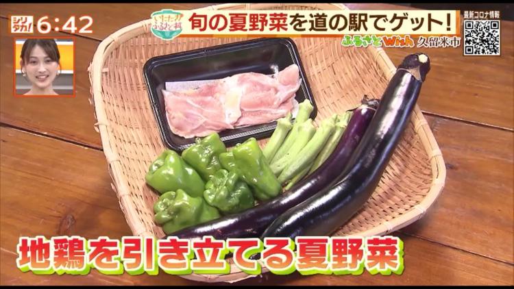 「道の駅くるめ」で販売している、はかた地どりや新鮮な野菜